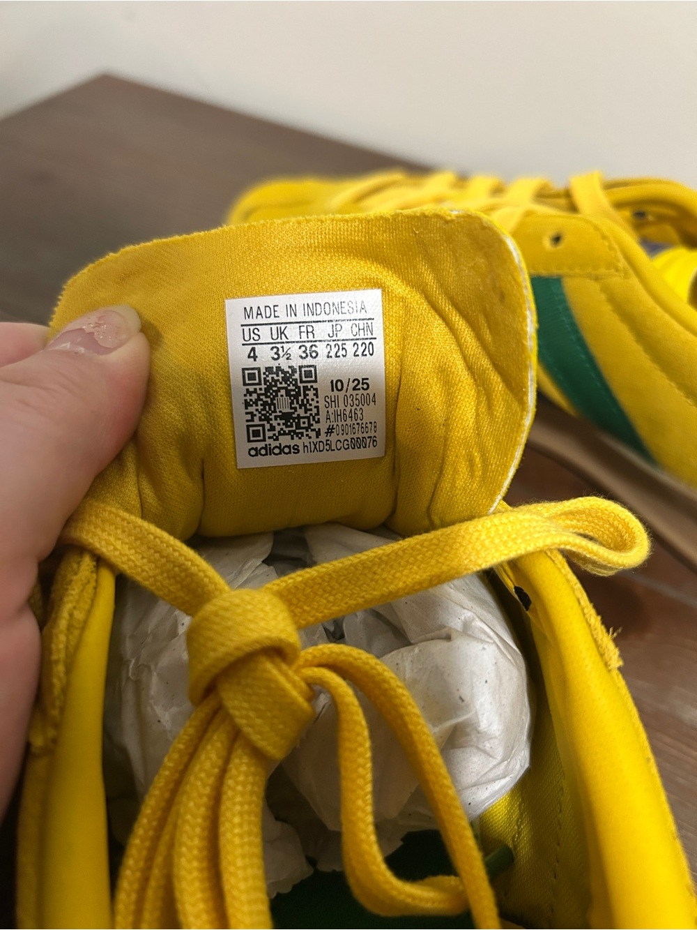 adidas Gazelle Indoor J World Cup 2026 Brazil Yellow Blue Green IH6463 Size 4Y - Picture 8 of 11